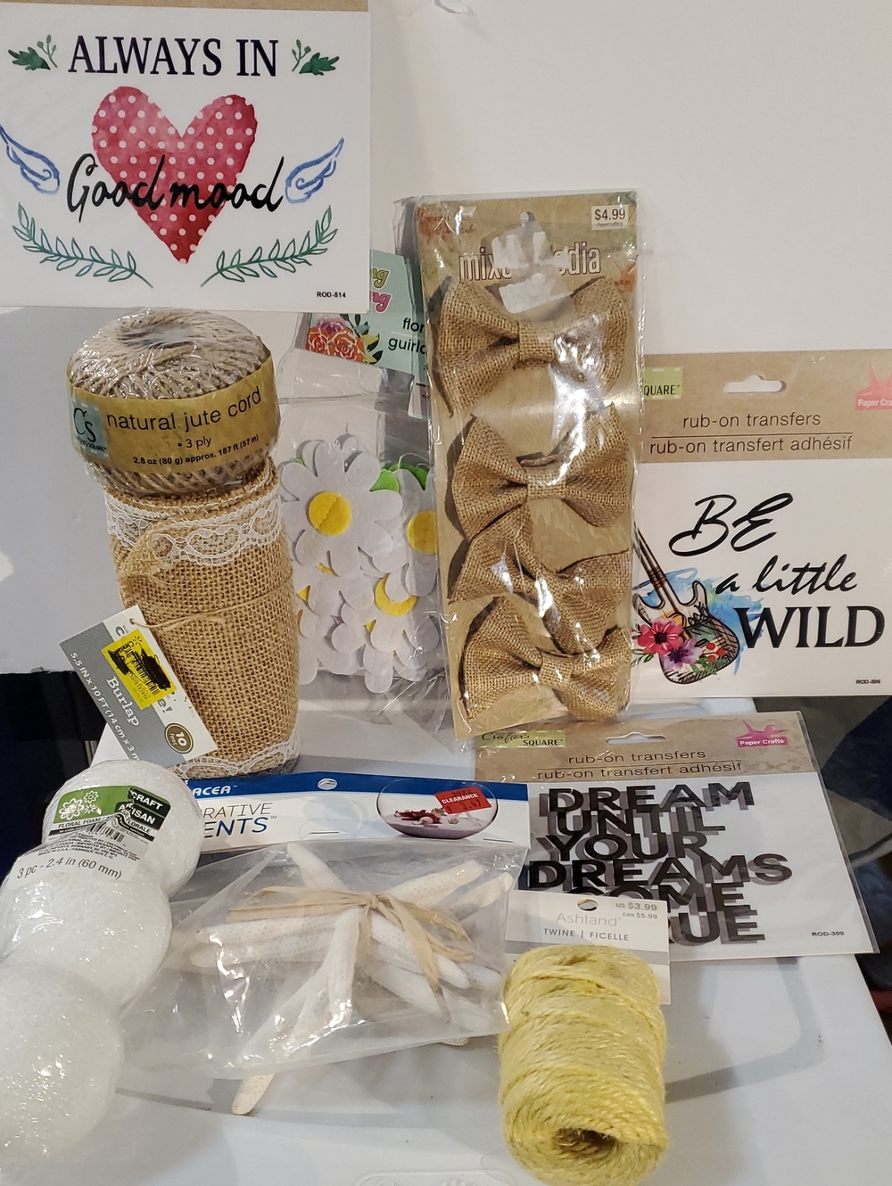 Craft Décor Burlap Ribbon & Jute Cord Bundle